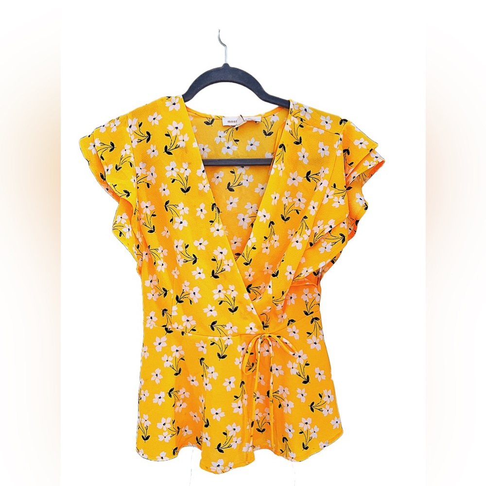 Yellow floral blouse